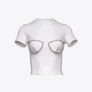 CRYSTAL BUSTIER CUP T-SHIRT